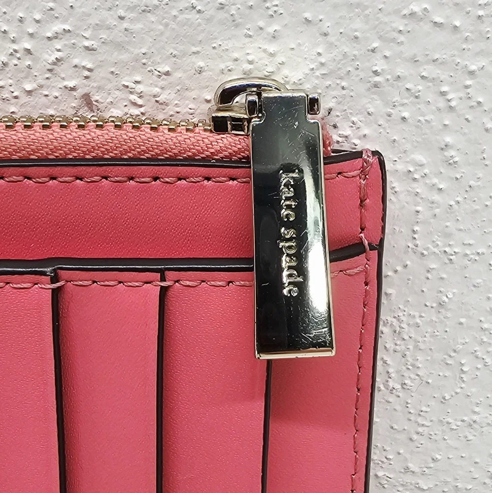 Kate Spade Picnic In The Park Large Slim Strawberry Pink Cardholder - Picture 5 of 10